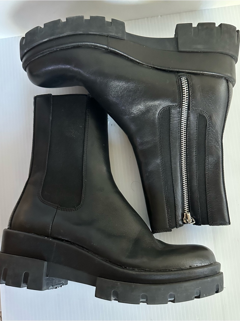 Wishbone Collection Chelsea Combat Boots Women's Sz 6.5 Chunky Gothic LIKE NU - Picture 2 of 8
